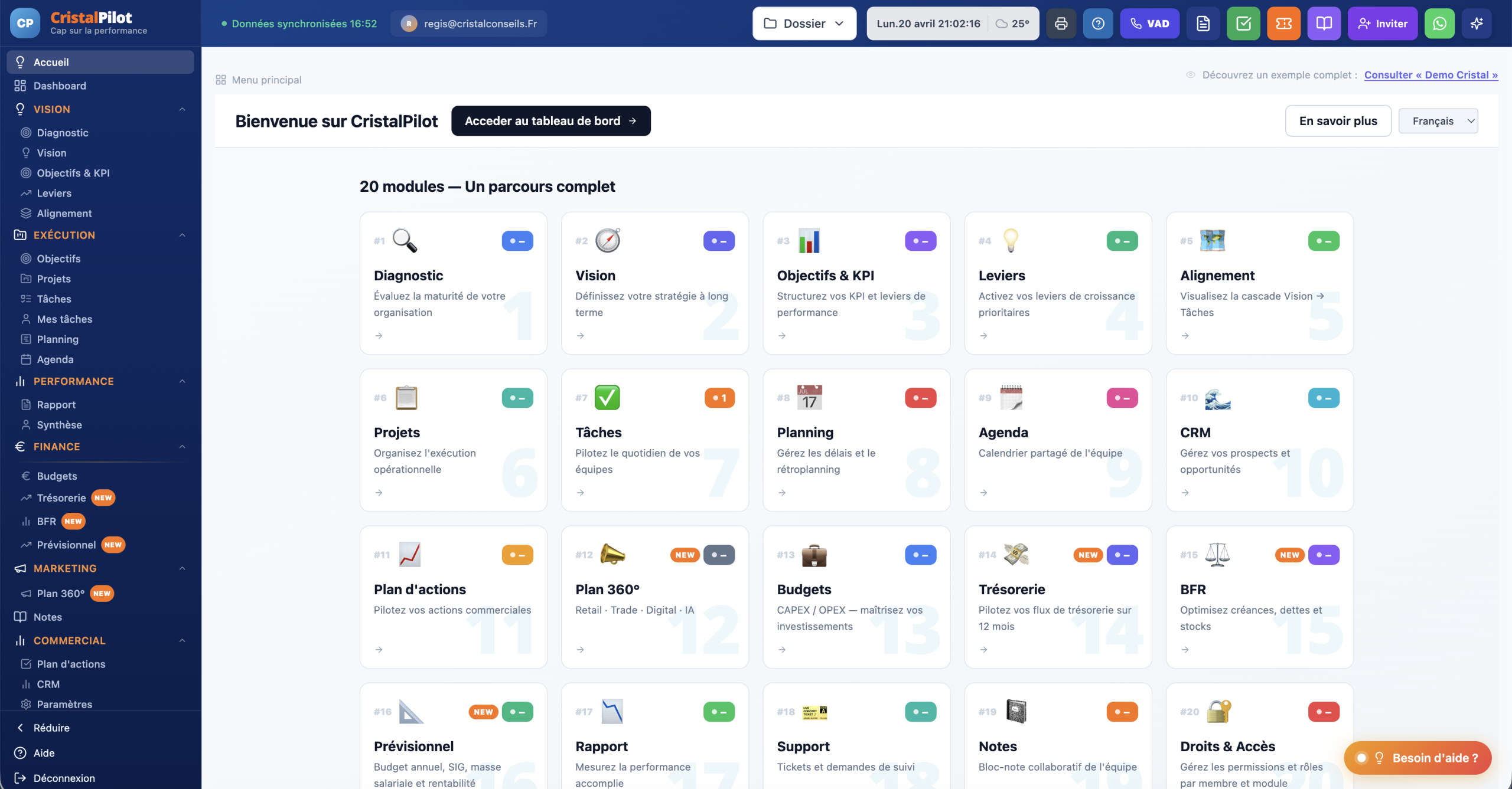 Écran CristalPilot 1